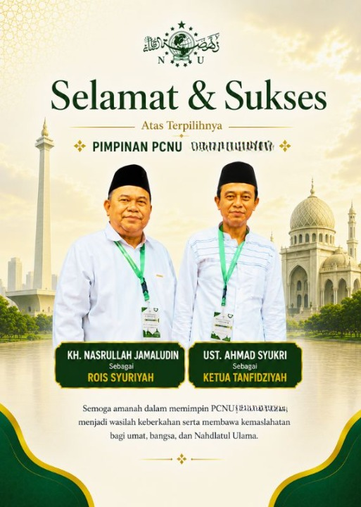 PCNU  Pengurus Cabang Kabupaten Nagan Raya Rois Syuriyah KH Nasrullah Jamaludin dan Ketua Tanfidziyah Ust Ahmad Syukri